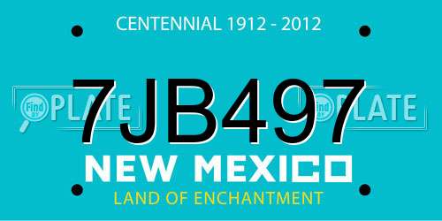 7JB497 New Mexico License Plate