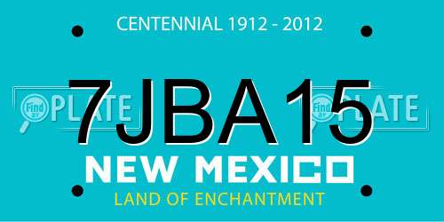 7JBA15 New Mexico License Plate