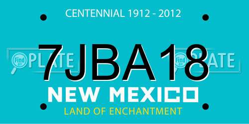7JBA18 New Mexico License Plate
