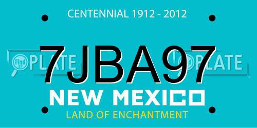 7JBA97 New Mexico License Plate
