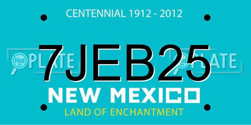 7JEB25 New Mexico License Plate