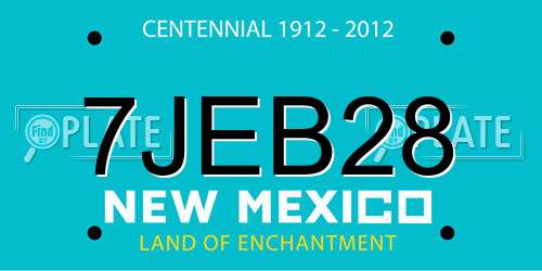 7JEB28 New Mexico License Plate