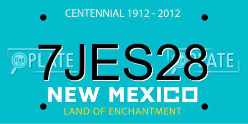 7JES28 New Mexico License Plate