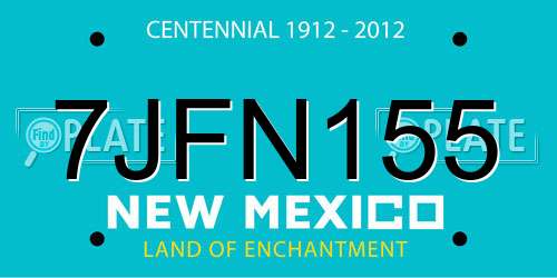 7JFN155 New Mexico License Plate