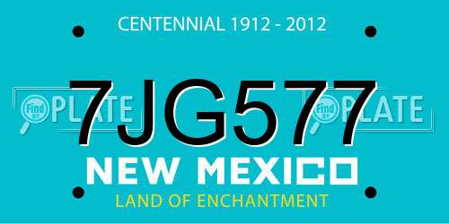 7JG577 New Mexico License Plate