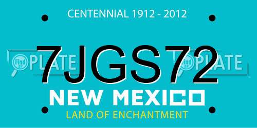 7JGS72 New Mexico License Plate
