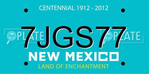7JGS77 New Mexico License Plate