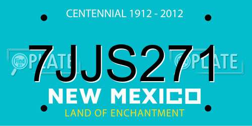 7JJS271 New Mexico License Plate