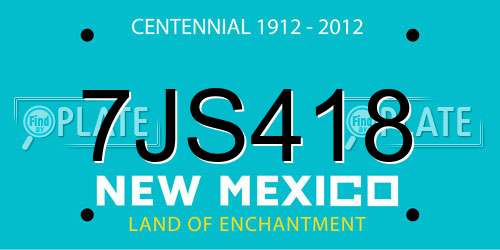 7JS418 New Mexico License Plate