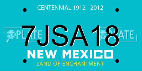 7JSA18 New Mexico License Plate