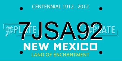 7JSA92 New Mexico License Plate
