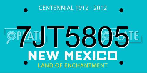 7JT5805 New Mexico License Plate