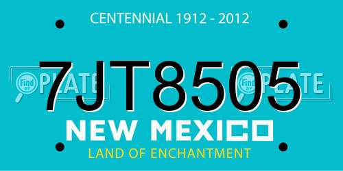 7JT8505 New Mexico License Plate