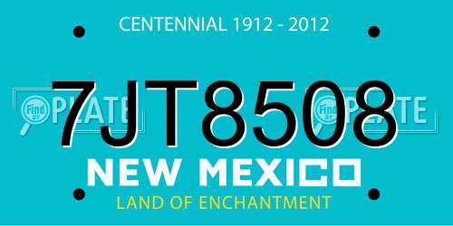 7JT8508 New Mexico License Plate