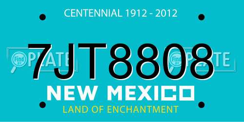 7JT8808 New Mexico License Plate