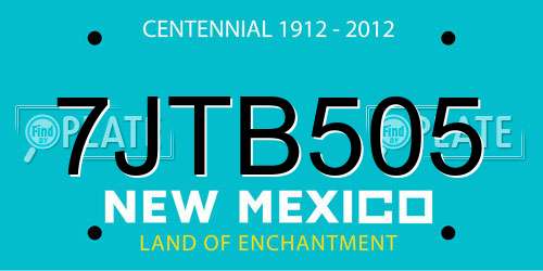 7JTB505 New Mexico License Plate
