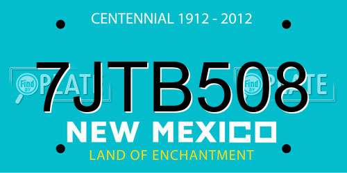 7JTB508 New Mexico License Plate
