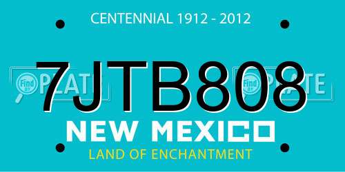 7JTB808 New Mexico License Plate