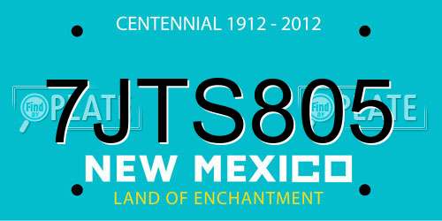 7JTS805 New Mexico License Plate
