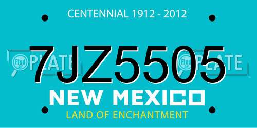 7JZ5505 New Mexico License Plate