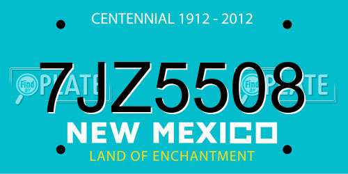 7JZ5508 New Mexico License Plate