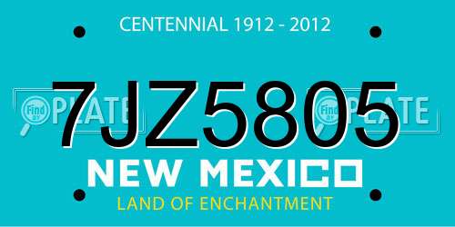 7JZ5805 New Mexico License Plate