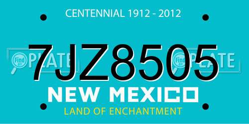 7JZ8505 New Mexico License Plate