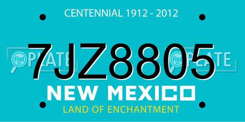 7JZ8805 New Mexico License Plate