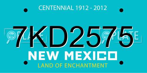 7KD2575 New Mexico License Plate