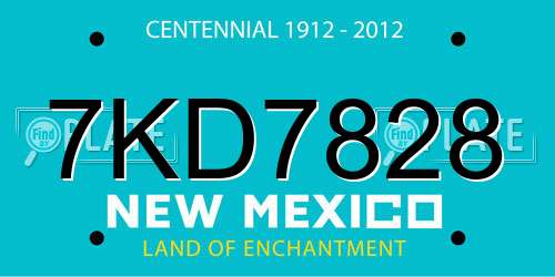 7KD7828 New Mexico License Plate