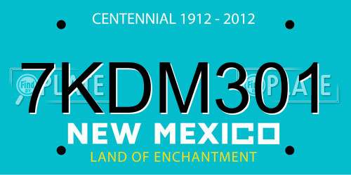 7KDM301 New Mexico License Plate