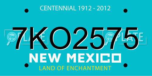 7KO2575 New Mexico License Plate