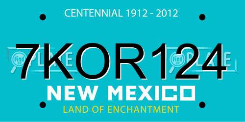 7KOR124 New Mexico License Plate