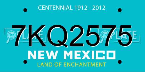 7KQ2575 New Mexico License Plate