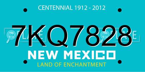 7KQ7828 New Mexico License Plate