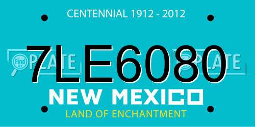 7LE6080 New Mexico License Plate
