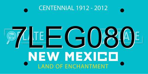 7LEG080 New Mexico License Plate