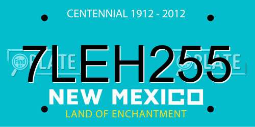 7LEH255 New Mexico License Plate
