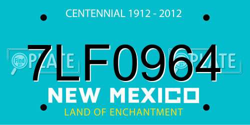 7LF0964 New Mexico License Plate