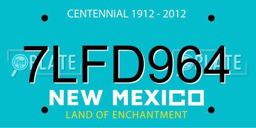 7LFD964 New Mexico License Plate