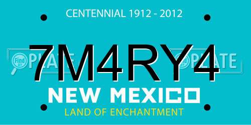 7M4RY4 New Mexico License Plate