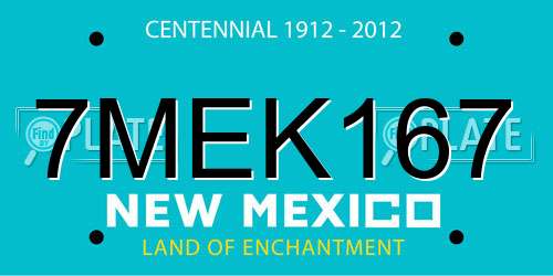 7MEK167 New Mexico License Plate