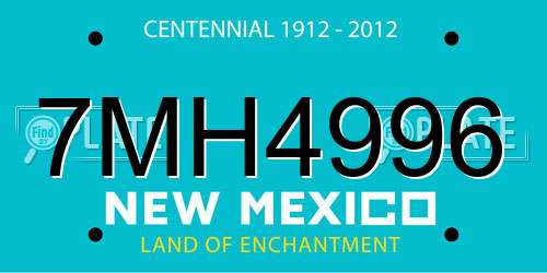 7MH4996 New Mexico License Plate