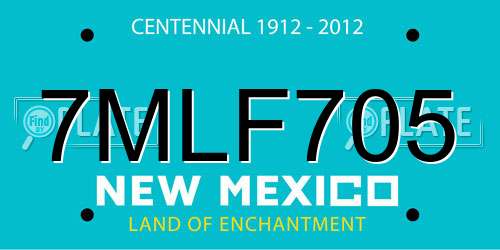 7MLF705 New Mexico License Plate