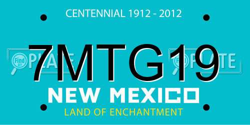 7MTG19 New Mexico License Plate