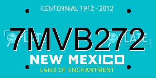 7MVB272 New Mexico License Plate