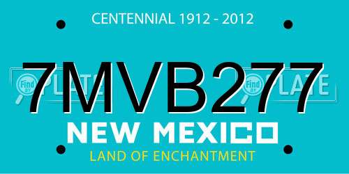 7MVB277 New Mexico License Plate