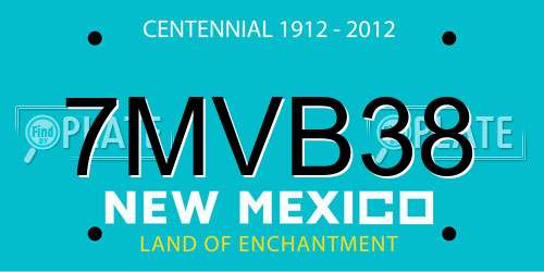 7MVB38 New Mexico License Plate
