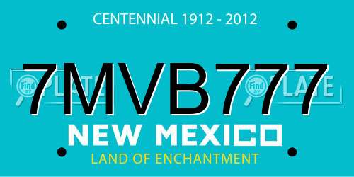 7MVB777 New Mexico License Plate