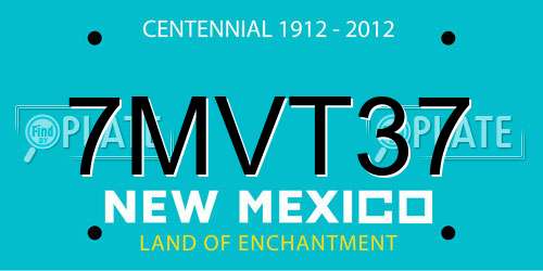 7MVT37 New Mexico License Plate